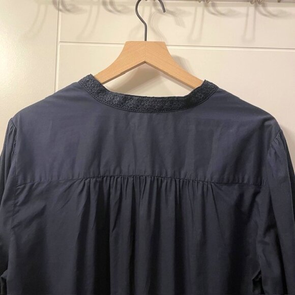 Chico's Lace Trim Blouse Top Size XL (16) Navy Blue - Picture 10 of 16